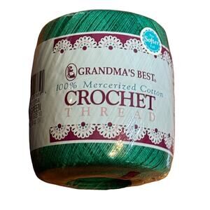 Grandma's Best 100% Mercerized Cotton Crochet Thread 59 Green 350 YDS Size 10